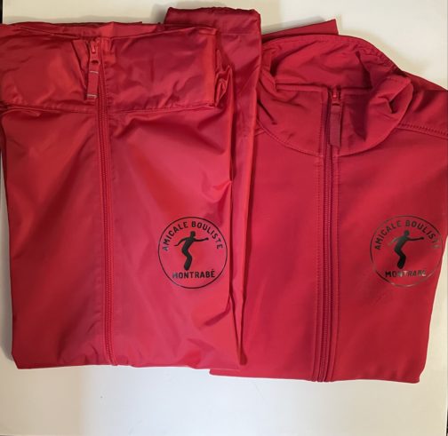 Coupe vent et veste softshell Amicale bouliste montrabé pétanque Dsport